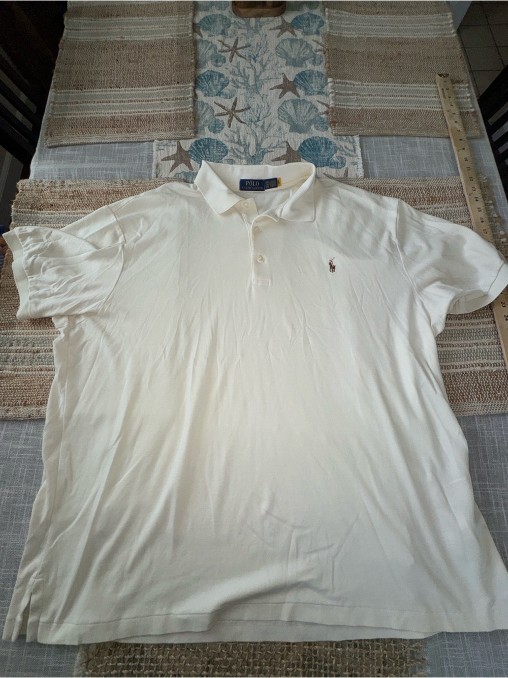 Polo Ralph Lauren Men's Featherweight Polo, Short-Sleeve, Cream, 2XB